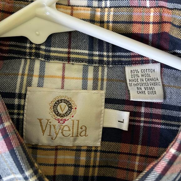 Viyella weathered Campbell Wool blend plaid flannel shirt grunge workwear L - Picture 10 of 10